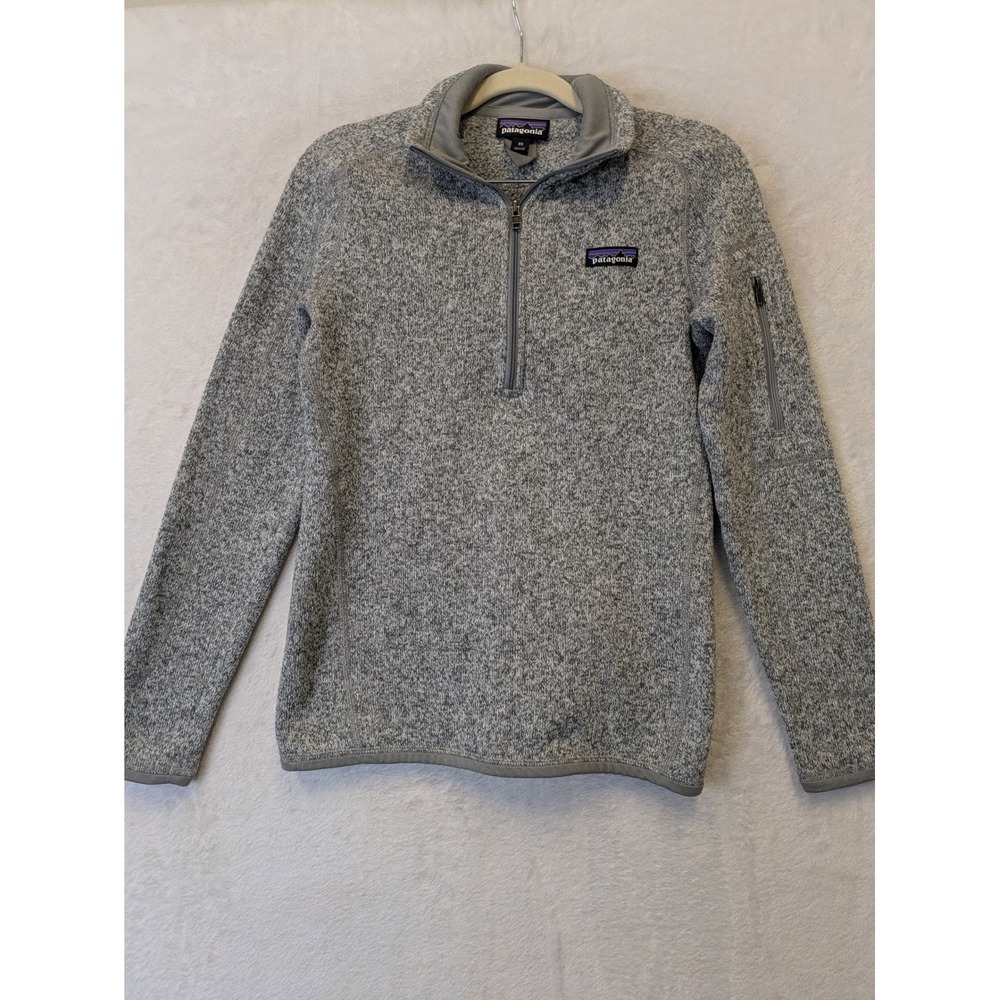 Patagonia Gray Marled Fleece Pullover Women's XS Quarter Zip Long Sleeve
